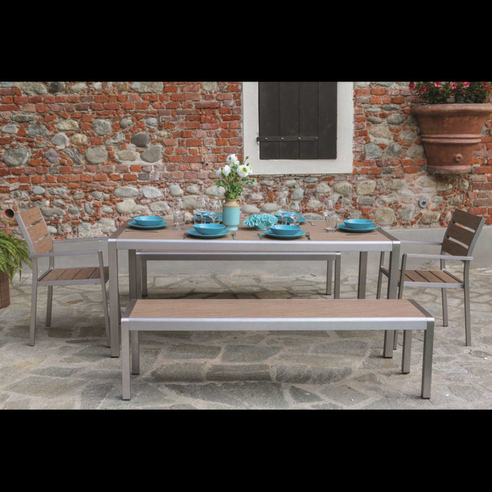 Poltrona alluminio polywood seattle marrone cm54x58h88