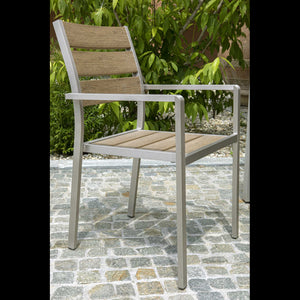 Poltrona alluminio polywood seattle marrone cm54x58h88