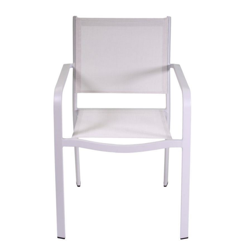 Poltrona alluminio texilene El Paso bianco cm 55x61h84,5