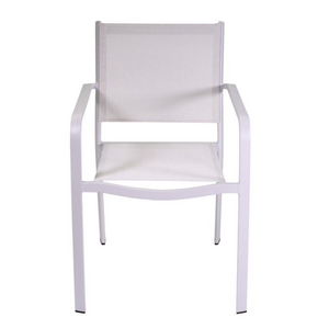 Poltrona alluminio texilene El Paso bianco cm 55x61h84,5