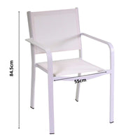 Poltrona alluminio texilene El Paso bianco cm 55x61h84,5