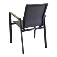 Poltrona alluminio textilene Riverside antracite (bracciolo in hpl) cm56x66h90