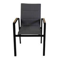 Poltrona alluminio textilene Riverside antracite (bracciolo in hpl) cm56x66h90