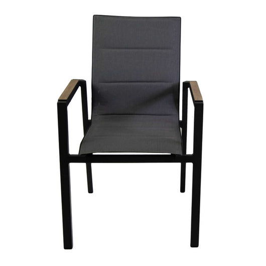 Poltrona alluminio textilene Riverside antracite (bracciolo in hpl) cm56x66h90