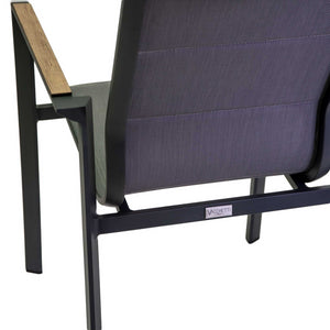 Poltrona alluminio textilene Riverside antracite (bracciolo in hpl) cm56x66h90