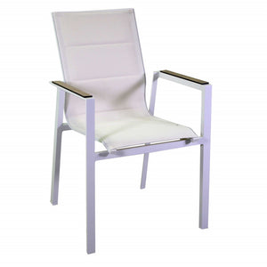 Poltrona alluminio textilene Riverside bianco (bracciolo in hpl) cm56x66h90