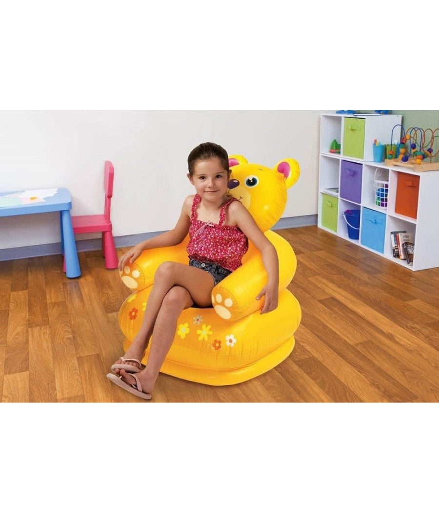 Poltrona Animali Felici Gonfiabile 65x64x74cm Per Bambini Modelli Assortiti 68556         