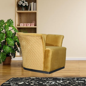 Poltrona Argentario Berger velluto colore ocra base nera