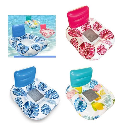 Trade Shop - Poltrona Con Schienale Gonfiabile Galleggiante Ad Acqua Piscina Mare 140x115cm 628532 -