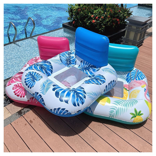 Trade Shop - Poltrona Con Schienale Gonfiabile Galleggiante Ad Acqua Piscina Mare 140x115cm 628532 -