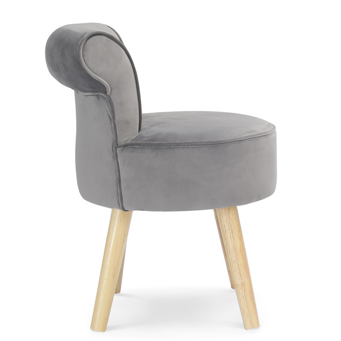 IDMarket - Poltrona CRAPAUD in velluto grigio
