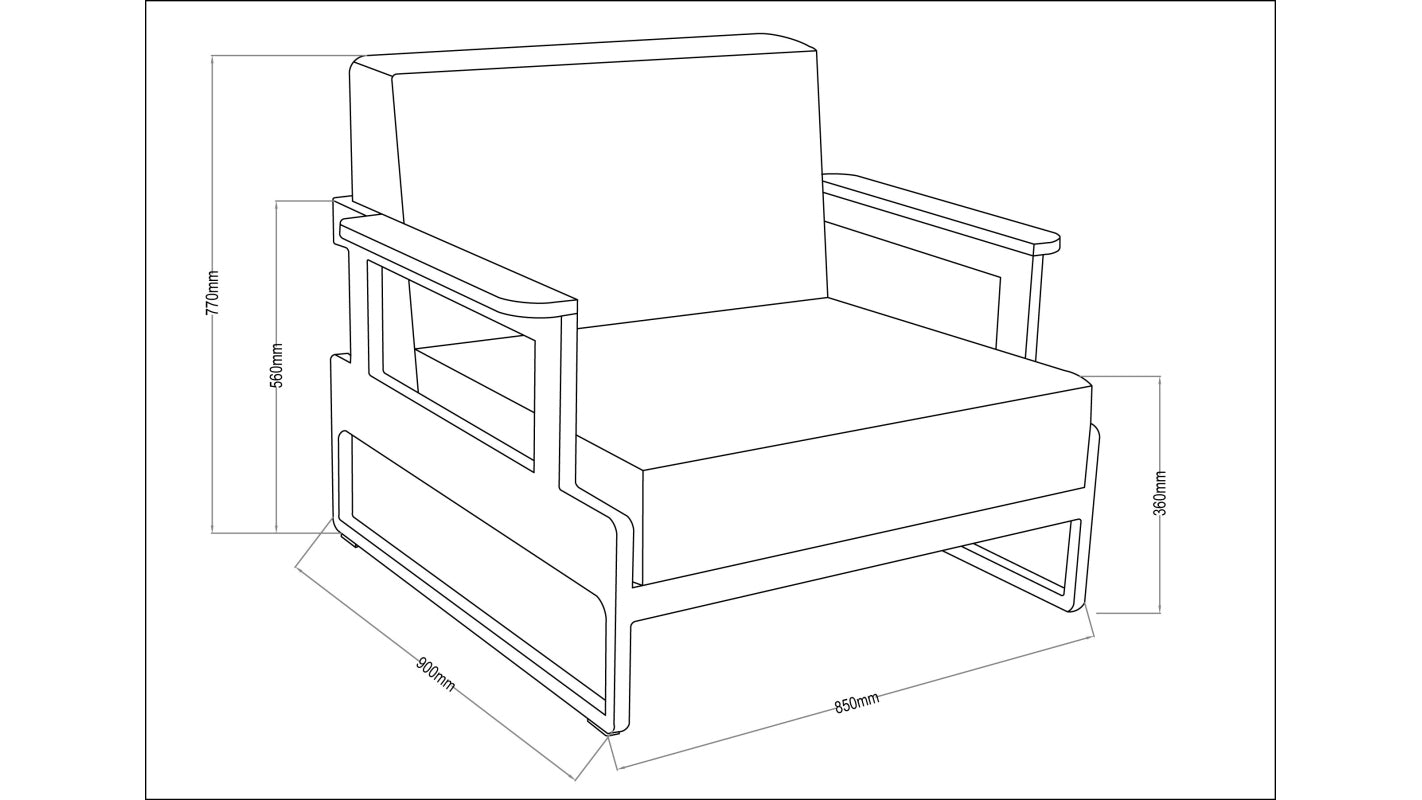 Poltrona da giardino 90x85xH.77 cm - MEB10 - ALTANKA