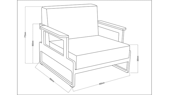 Poltrona da giardino 90x85xH.77 cm - MEB10 - ALTANKA