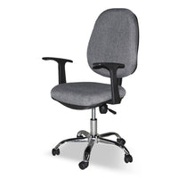 Poltrona da ufficio CR415 tessuto grigio base cromata con ruote