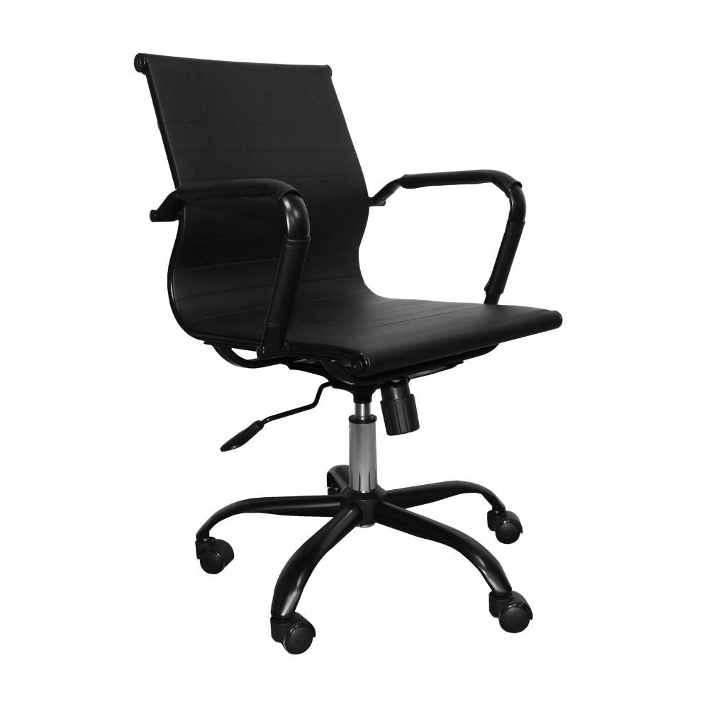 Poltrona da ufficio Nuvia con schienale ergonomico e ruote colore nero H91