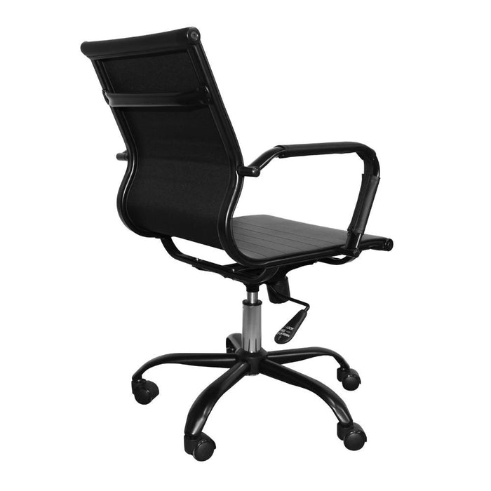 Poltrona da ufficio Nuvia con schienale ergonomico e ruote colore nero H91