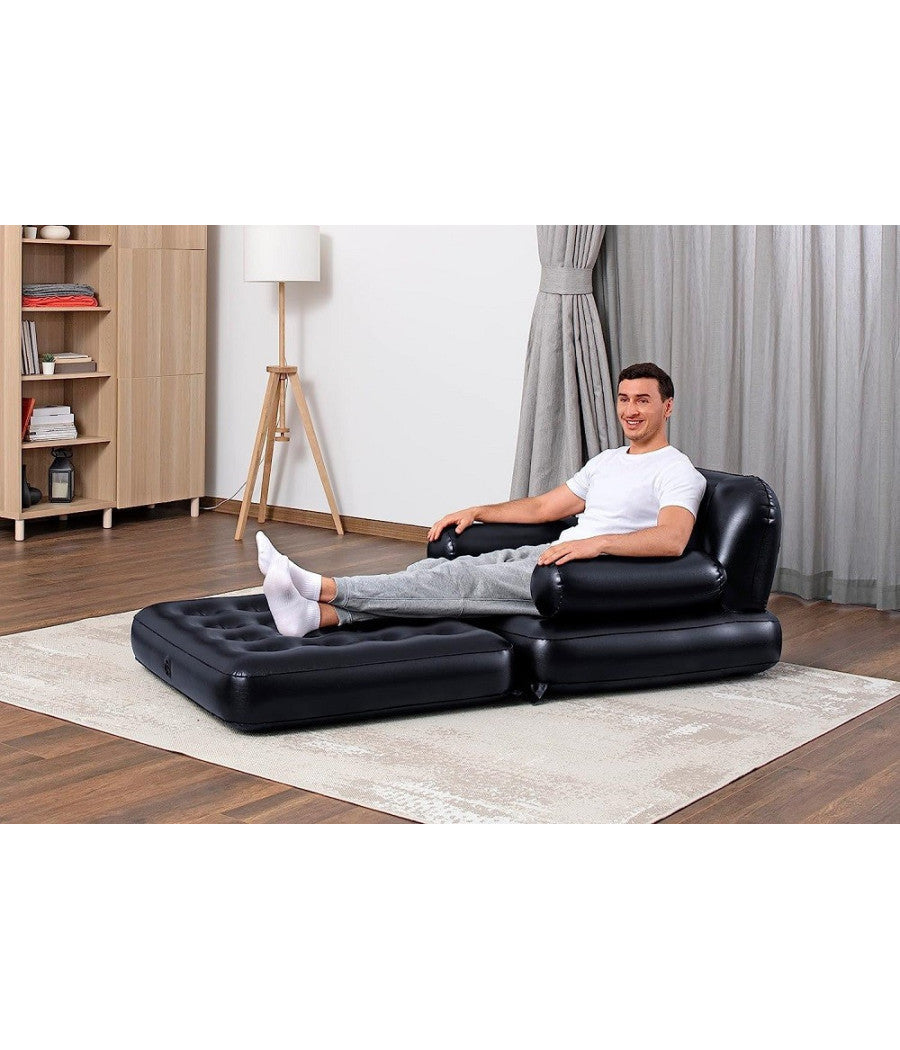 Poltrona Divano Gonfiabile 4in1 Multi-max 191x97x64cm Pieghevole Floccata 75114         