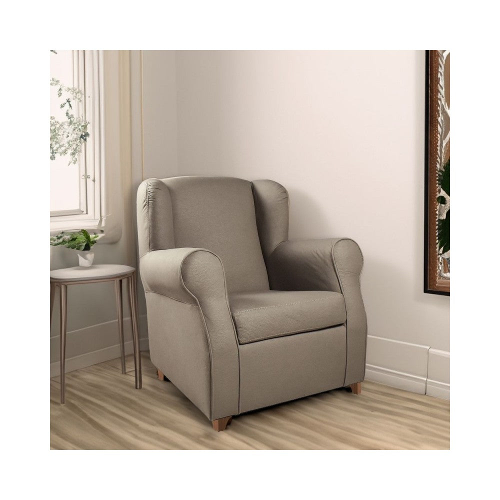 Poltrona Ebro eco nabuk colore tortora