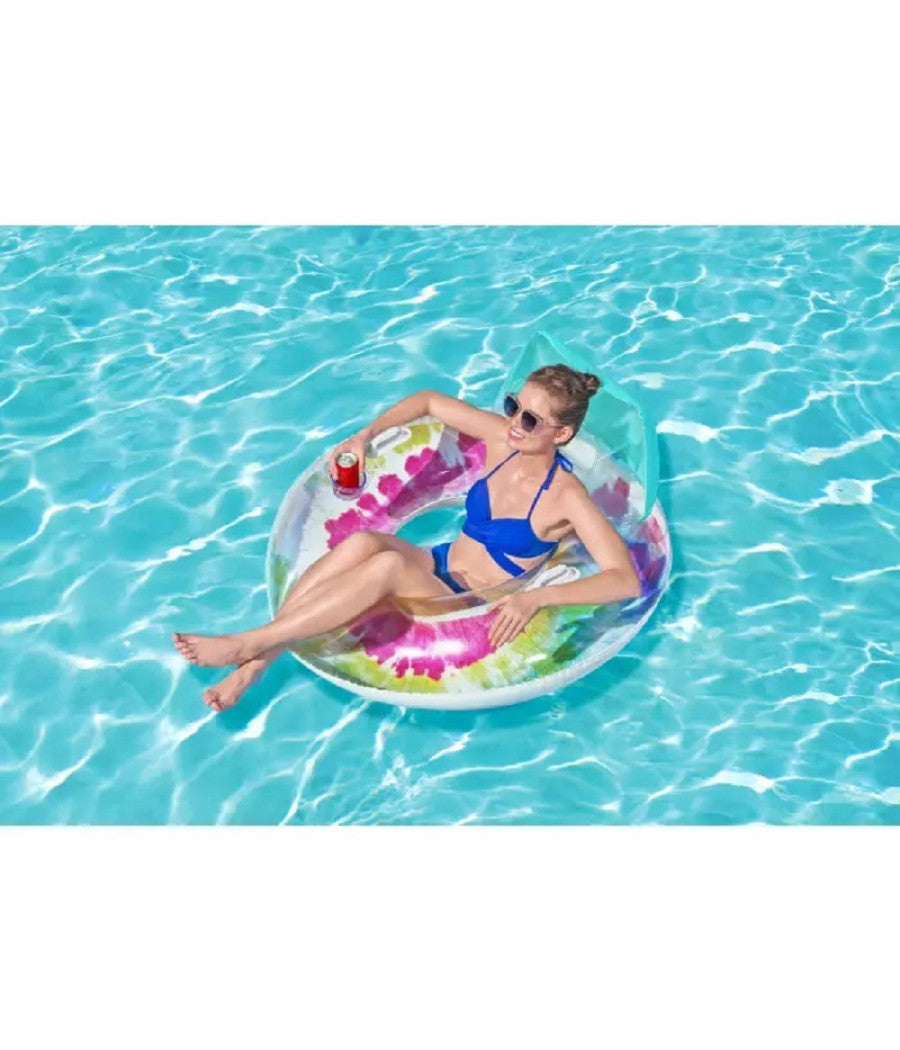 Trade Shop - Poltrona Fashion 118cm Colori Pastello Con Maniglie Portabicchiere Piscina 43637 -