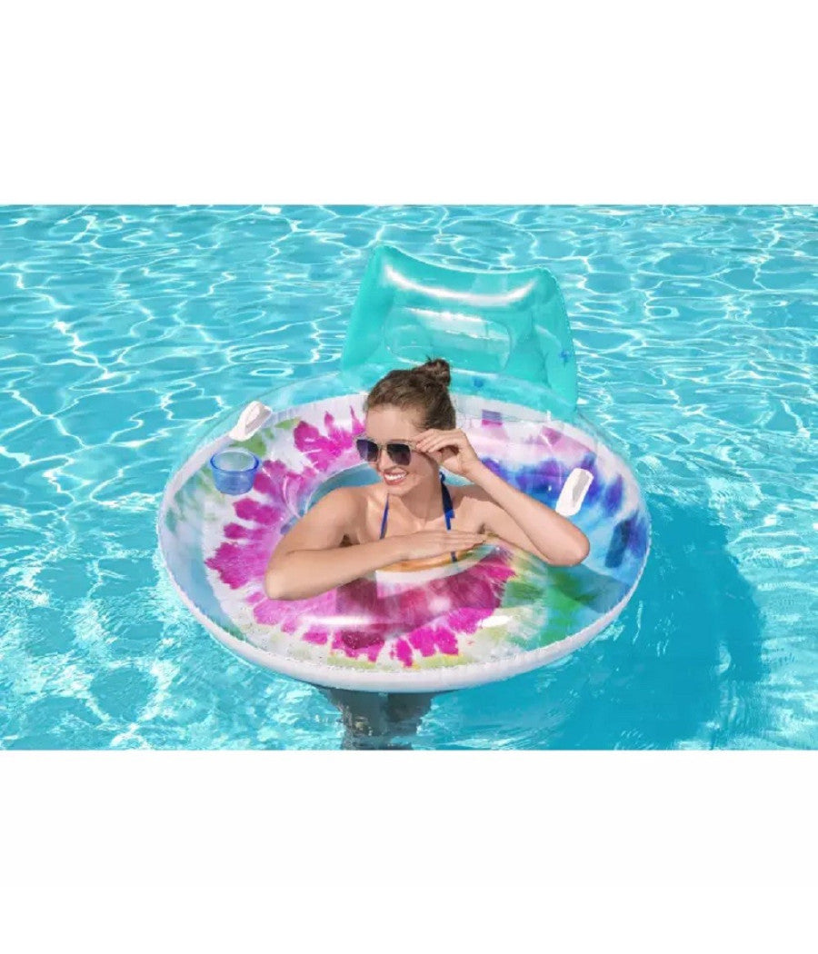 Trade Shop - Poltrona Fashion 118cm Colori Pastello Con Maniglie Portabicchiere Piscina 43637 -