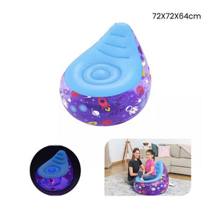 Trade Shop - Poltrona Gonfiabile Astro Glow Luce Led Design Astronauti Spazio 72x72x64 Cm 75122 -