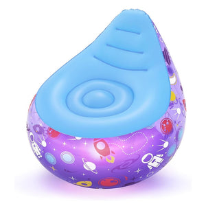 Trade Shop - Poltrona Gonfiabile Astro Glow Luce Led Design Astronauti Spazio 72x72x64 Cm 75122 -