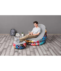 Poltrona Gonfiabile Comfort Cruiser Graffiti Lounge Sgabello 121x100x86cm 75076         