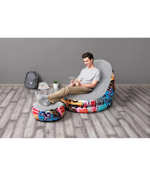 Poltrona Gonfiabile Comfort Cruiser Graffiti Lounge Sgabello 121x100x86cm 75076         