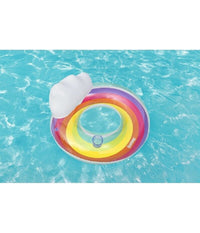 Trade Shop - Poltrona Gonfiabile Con Schienale Portabicchiere Fashion Rainbow Dream 107cm 43647 -