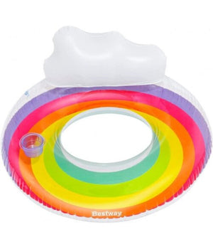 Trade Shop - Poltrona Gonfiabile Con Schienale Portabicchiere Fashion Rainbow Dream 107cm 43647 -