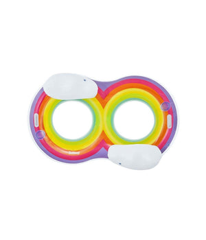 Poltrona Gonfiabile Doppia Rainbow Dream 186x116 Cm Maniglie Portalattine 43648         