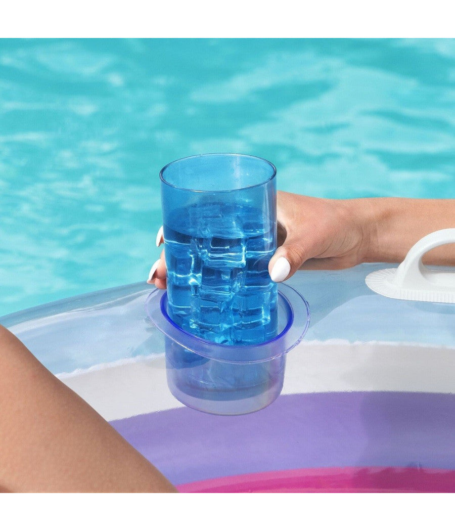 Poltrona Gonfiabile Doppia Rainbow Dream 186x116 Cm Maniglie Portalattine 43648         