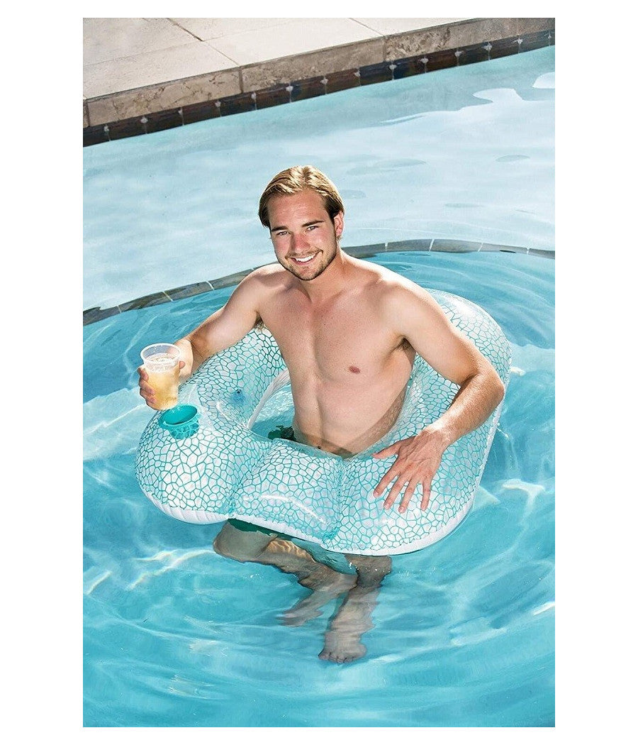 Poltrona Gonfiabile Flip-pillow Lounge 102x94cm Con Portabicchiere Piscina 43097         