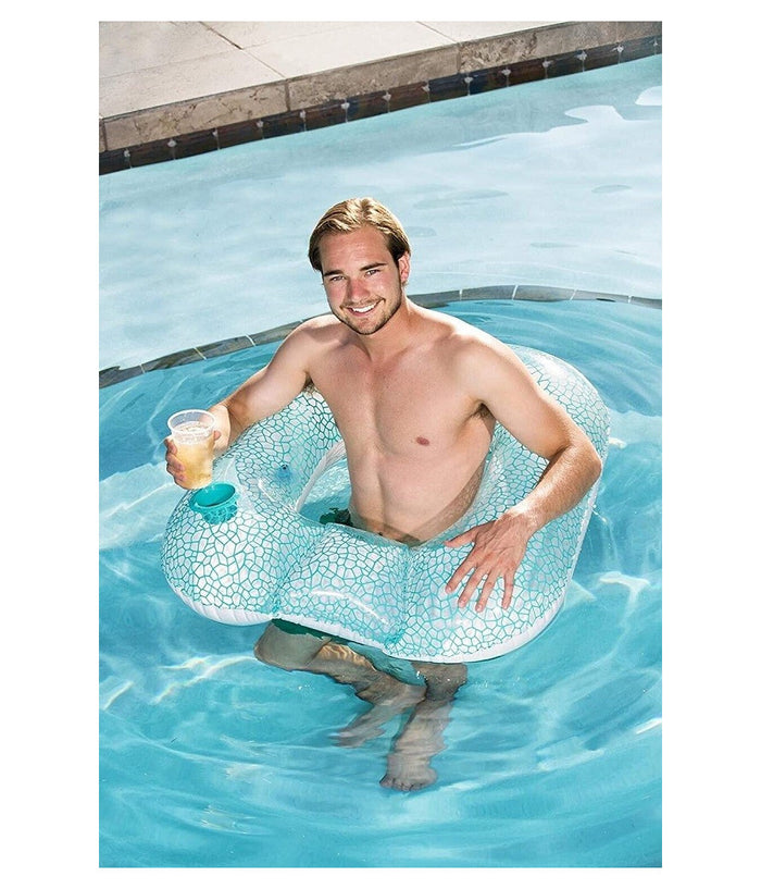 Poltrona Gonfiabile Flip-pillow Lounge 102x94cm Con Portabicchiere Piscina 43097         