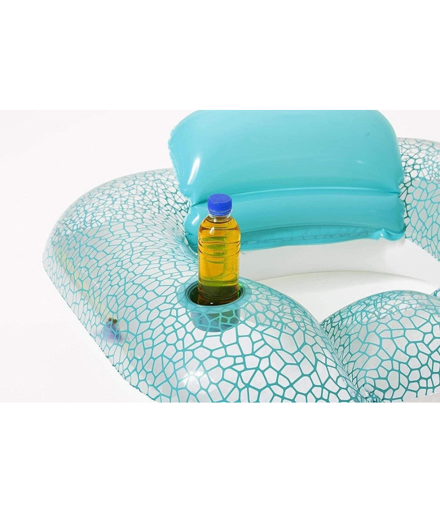Poltrona Gonfiabile Flip-pillow Lounge 102x94cm Con Portabicchiere Piscina 43097         