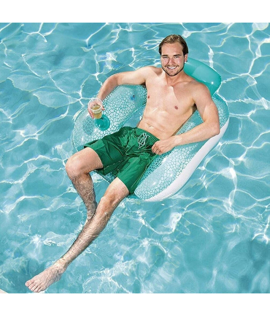 Poltrona Gonfiabile Flip-pillow Lounge 102x94cm Con Portabicchiere Piscina 43097         