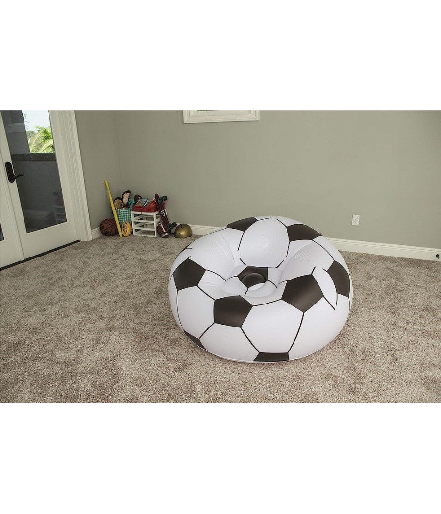 Poltrona Gonfiabile Pallone Da Calcio Poltroncina Soccer 114x112x66cm Sedia 75010         