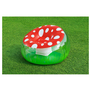 Trade Shop - Poltrona Gonfiabile Per Bambini Mighty Mushroom Design Fungo Con Erba 112x112x66cm 75123 -