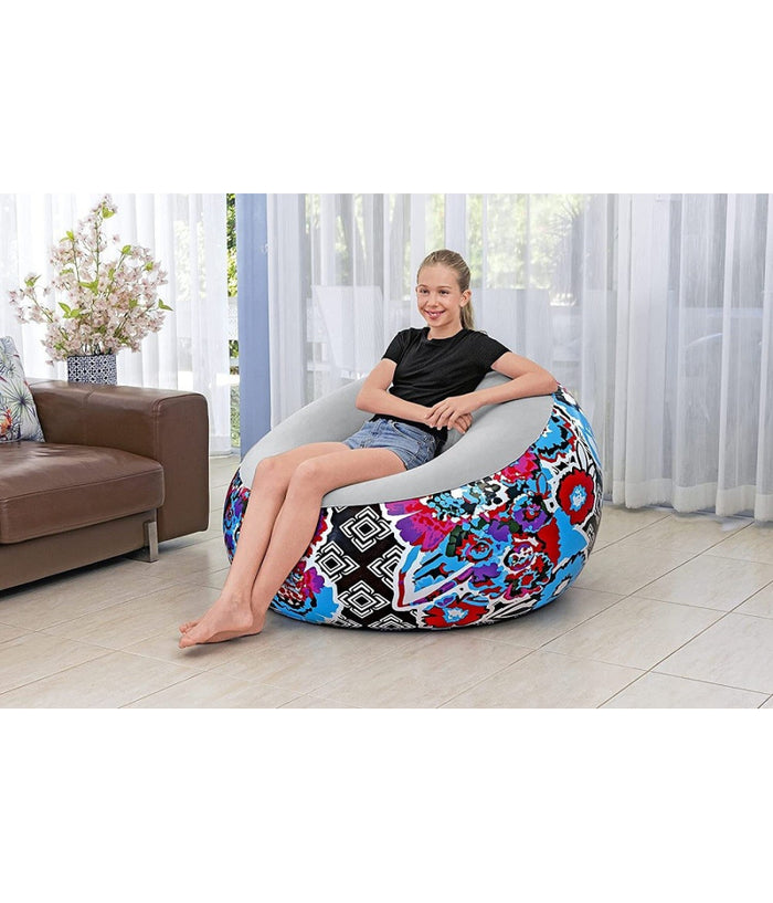 Trade Shop - Poltrona Gonfiabile Puffo Inflate-a-chair 112x112x66cm Floreale Street Art 75111 -