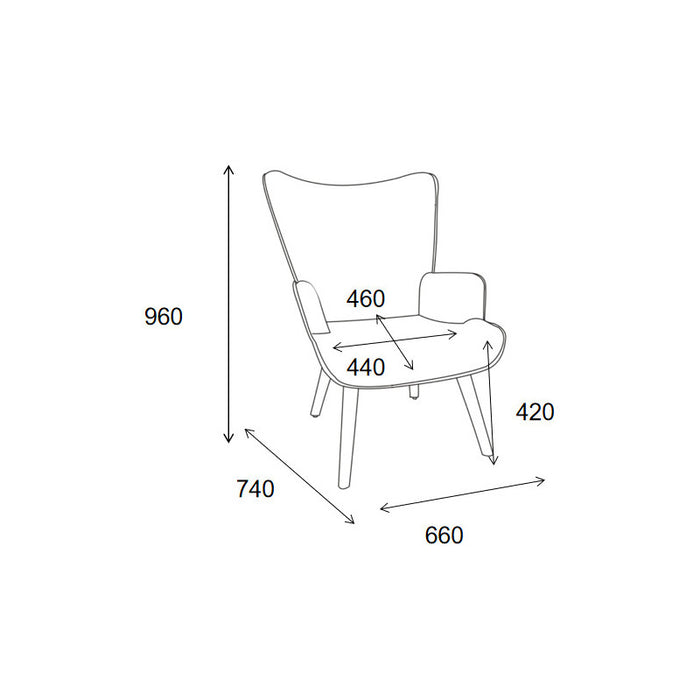 Poltrona Hilary In Tessuto Ocra Gambe Legno Naturale