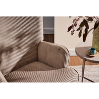 Poltrona Hilary In Tessuto Tortora Chiaro Gambe Legno Naturale