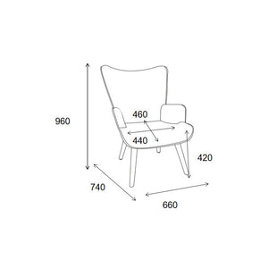 Poltrona Hilary In Tessuto Tortora Chiaro Gambe Legno Naturale