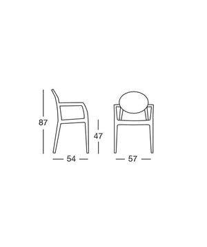 Poltrona Igloo- set da 4 -policarbonato Made in Italy SCAB DESIGN - Bianco 310