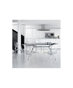 Poltrona Igloo- set da 4 -policarbonato Made in Italy SCAB DESIGN - trasparente fume' 183