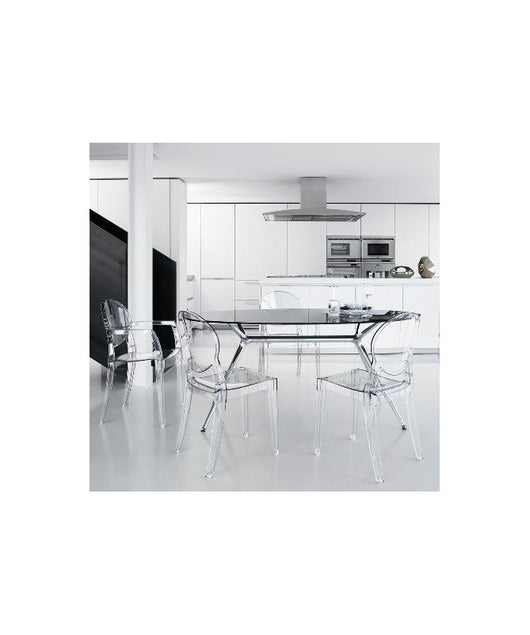 Poltrona Igloo- set da 4 -policarbonato Made in Italy SCAB DESIGN - trasparente fume' 183