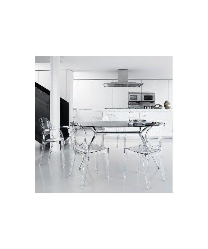 Poltrona Igloo- set da 4 -policarbonato Made in Italy SCAB DESIGN - trasparente fume' 183