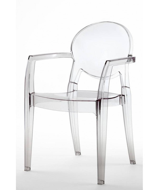 Poltrona Igloo- set da 4 -policarbonato Made in Italy SCAB DESIGN - Trasparente 100
