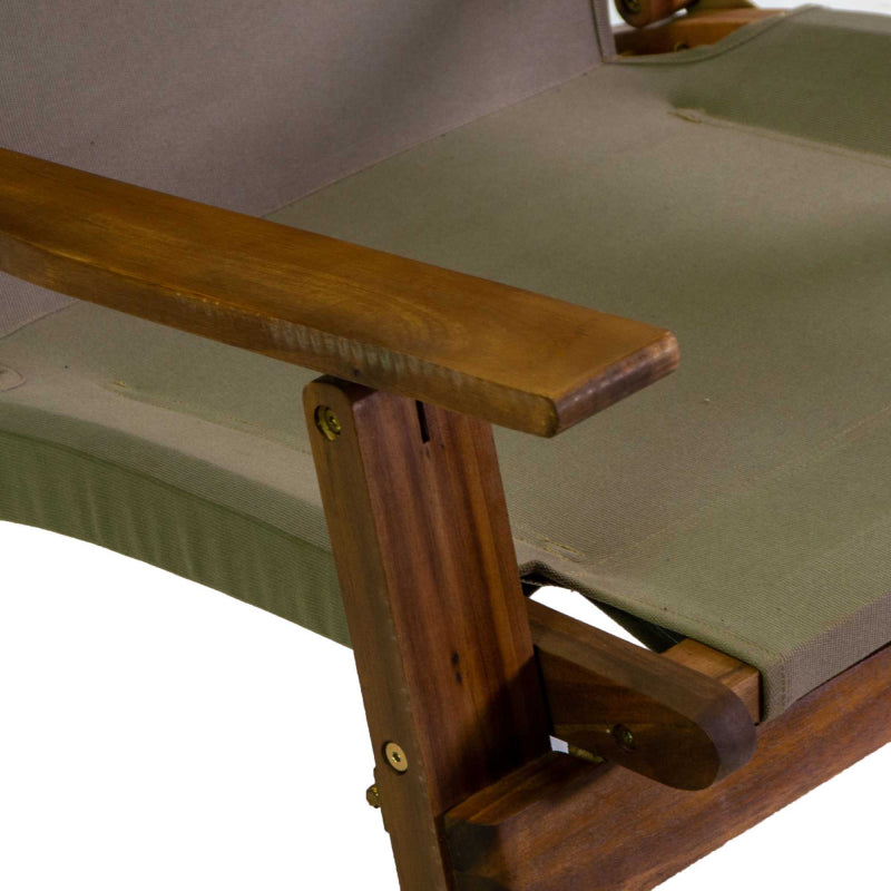 Poltrona legno Diane con tessuto verde militare cm 76x89h91