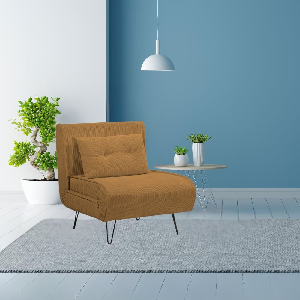 Poltrona letto Quarzo senza braccioli colore mostarda