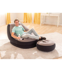 Poltrona Lounge 99x130x76 Cm Con Poggia Piedi 64x28 Cm Con Porta Bicchiere 68564         